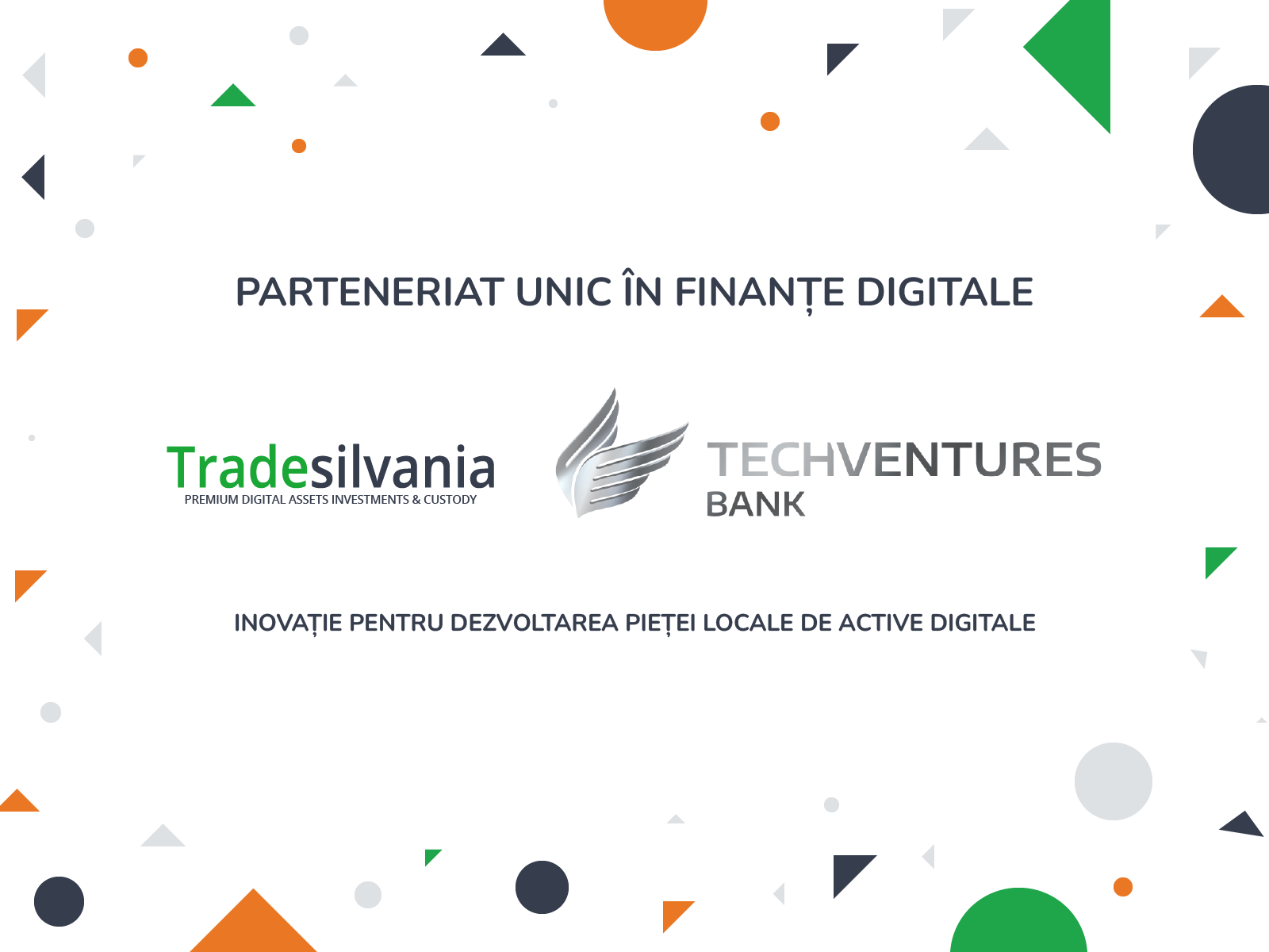 Partneriat Tradesilvania si banca Techventures Bank dezvoltare piata asseturi digitale si