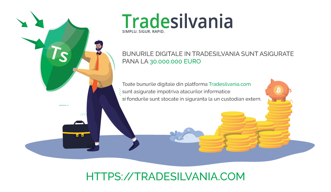 Tradesilvania.com - asigurare criptomonede contra cyber breach de pana la 30.000.000 EUR