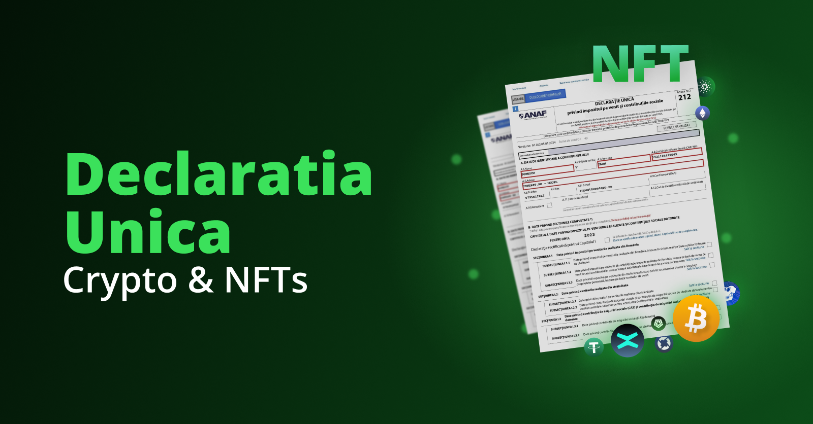 Declaratia Unica for crypto and NFTs earnings 2023 2024