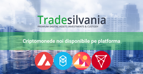 4 criptomonede noi pentru tranzactionare pe Tradesilvania.com