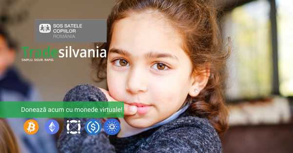 Copilăria nu trebuie sa doară! Parteneriat SOS Satele Copiilor și platforma Tradesilvania pentru donații fără comisioane cu criptomonede în România
