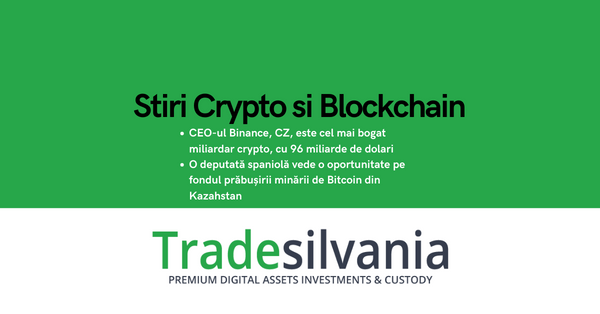 Știri crypto & Bitcoin - CEO-ul Binance, CZ, este cel mai bogat miliardar crypto, cu 96 miliarde de dolari – Bloomberg - O deputată spaniolă vede o oportunitate pe fondul prăbușirii minării de Bitcoin din Kazahstan – 12-04-2022