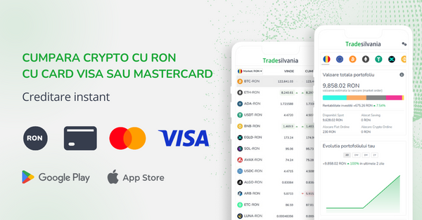 Cumpara Crypto cu card Visa sau MasterCard Instant