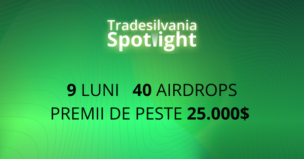Un rezumat al tuturor Airdrop-urilor de pe Tradesilvania Spotlight. 9 luni, 40 de airdropuri, premii de peste 25.000$.