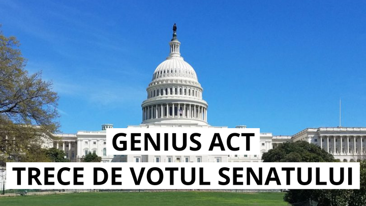 GENIUS Act trece de Senat cu 66 de voturi stabilirea cadrului pentru stablecoin-uri